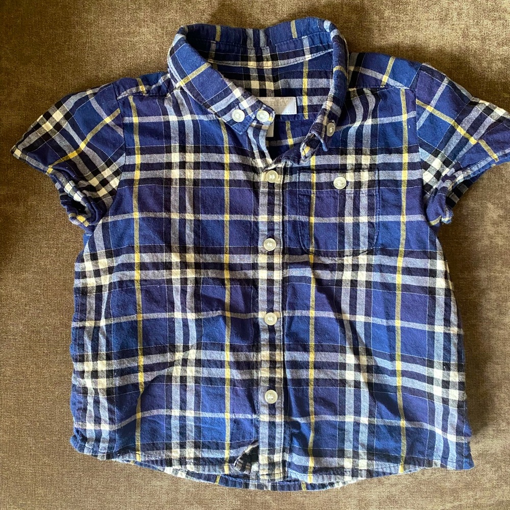 Burberry short sleeve shirt, 9mth